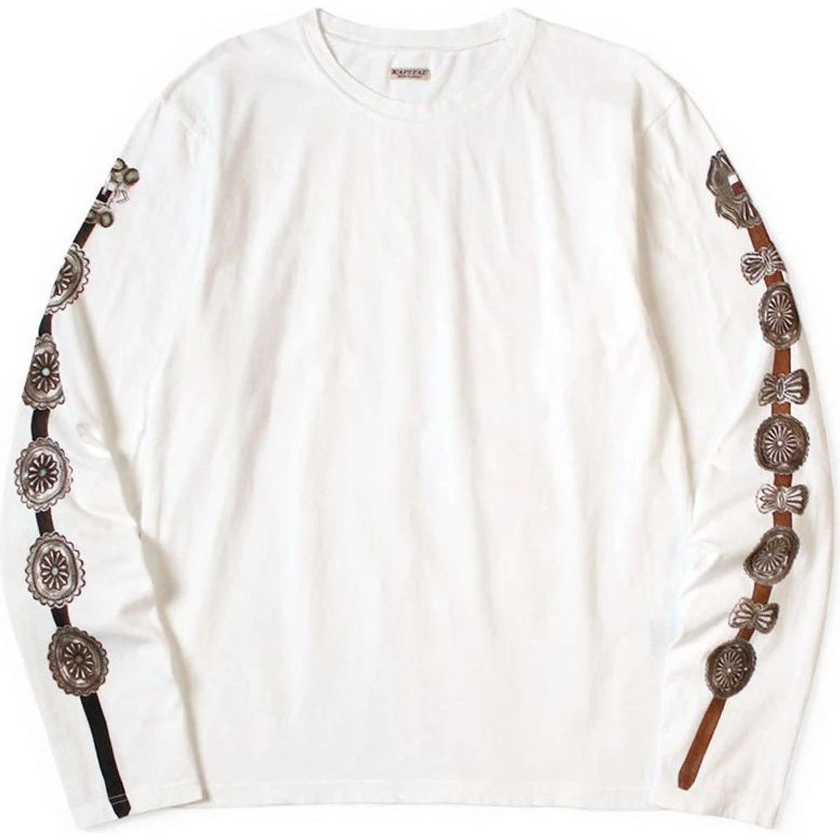 Kapital Jersey Crew Long Sleeve T-Shirt (Concho Belt Sleeve)