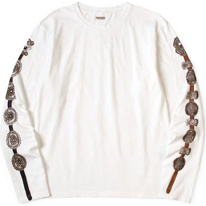 Kapital Jersey Crew Long Sleeve T-Shirt (Concho Belt Sleeve)