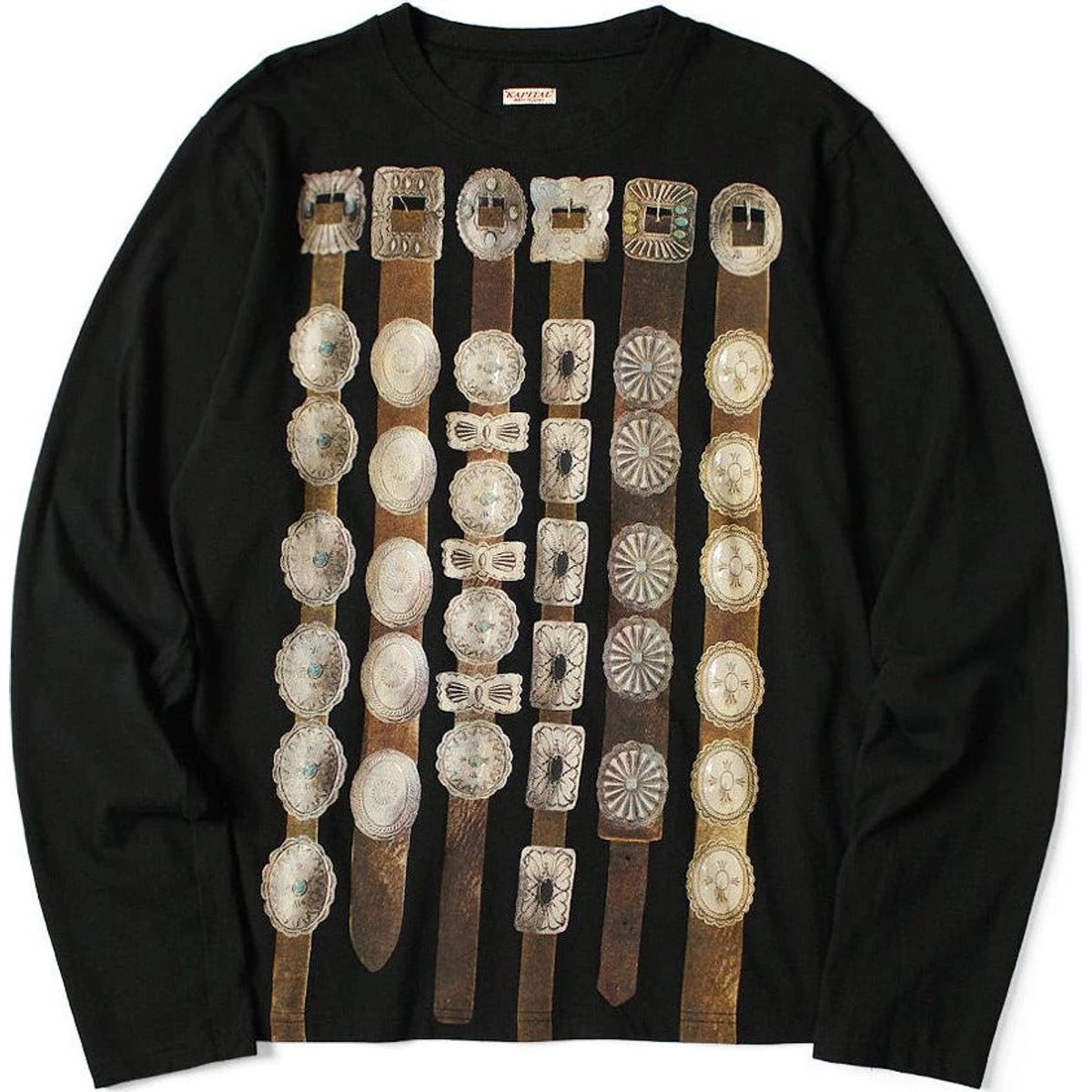 Kapital Jersey Crew Long Sleeve T-Shirt (Curtain Concho Print)