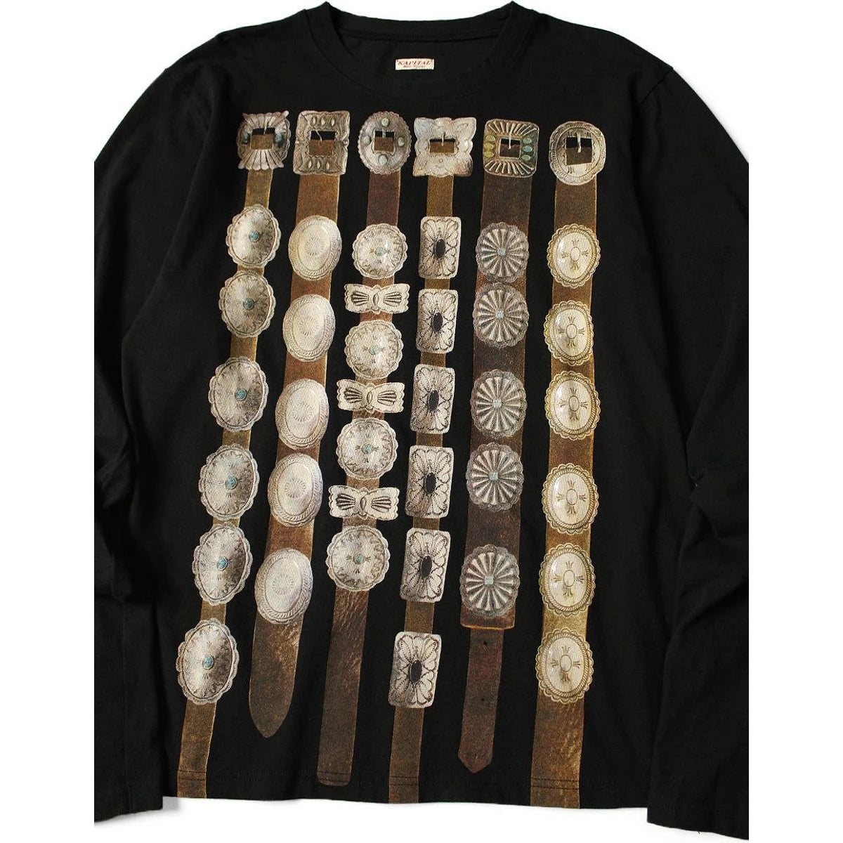 Kapital Jersey Crew Long Sleeve T-Shirt (Curtain Concho Print)