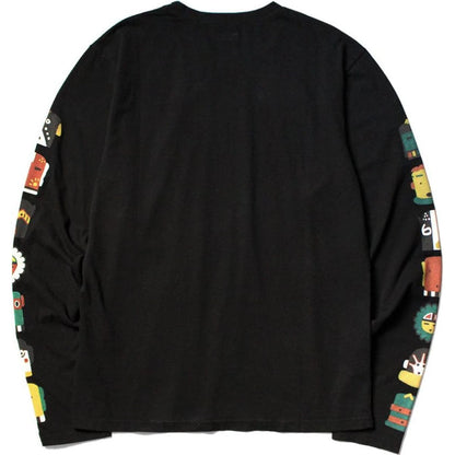 Kapital Jersey Crew Long Sleeve T-Shirt (Peckish & Kachina Print)
