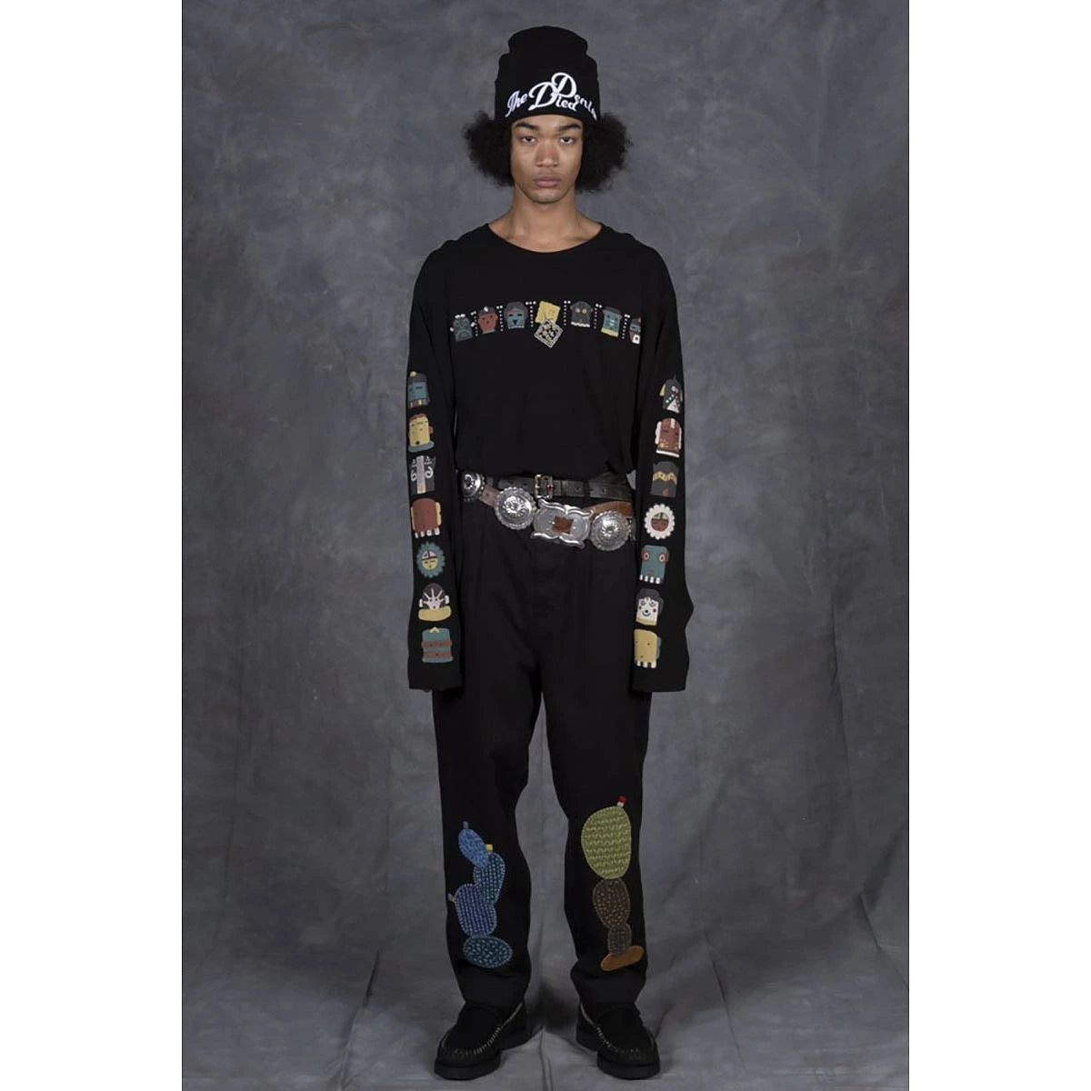 Kapital Jersey Crew Long Sleeve T-Shirt (Peckish & Kachina Print)