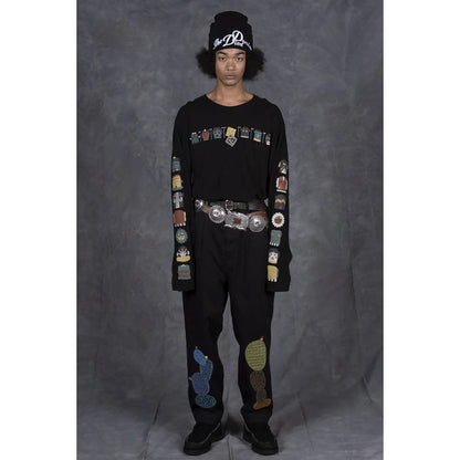 Kapital Jersey Crew Long Sleeve T-Shirt (Peckish & Kachina Print)