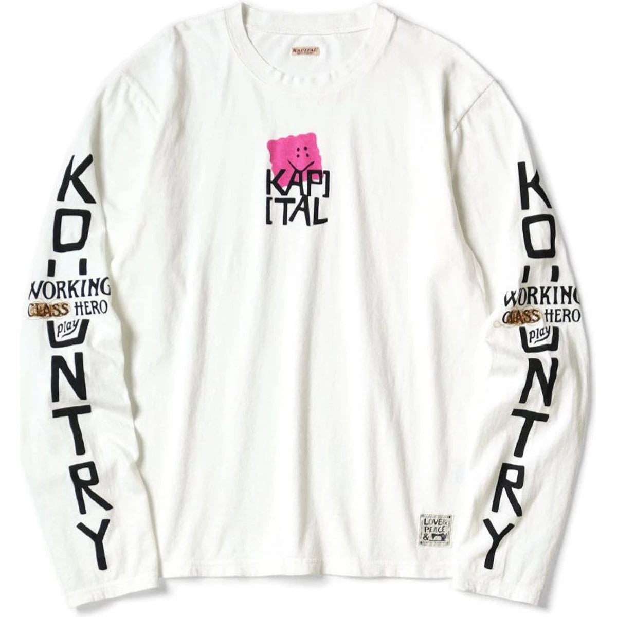 Kapital Jersey Crew Long Sleeve T-Shirt (Peckish Kapital Print)