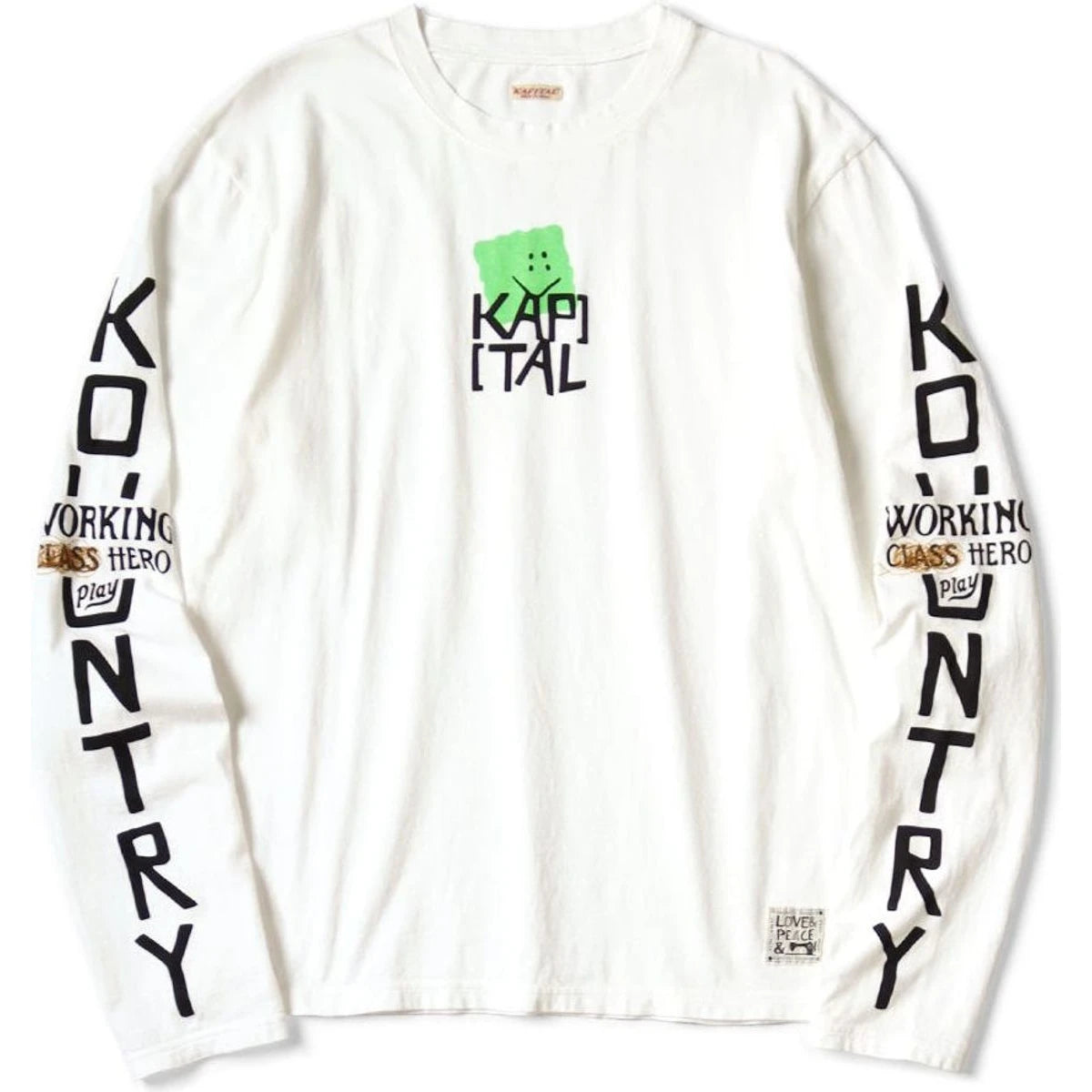 Kapital Jersey Crew Long Sleeve T-Shirt (Peckish Kapital Print)