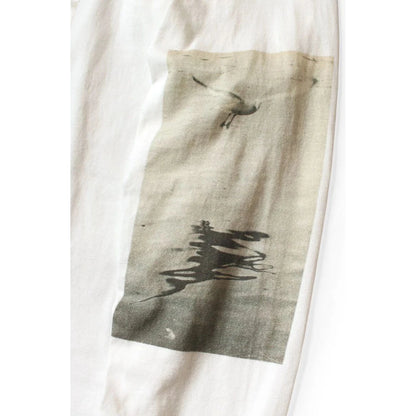 Kapital Jersey Crew Long Sleeve Tee (Gull Foot Print)