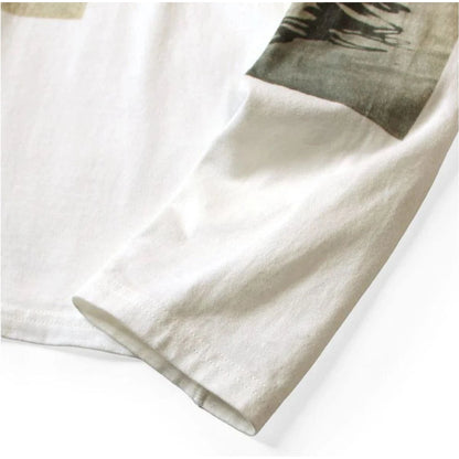 Kapital Jersey Crew Long Sleeve Tee (Gull Foot Print)