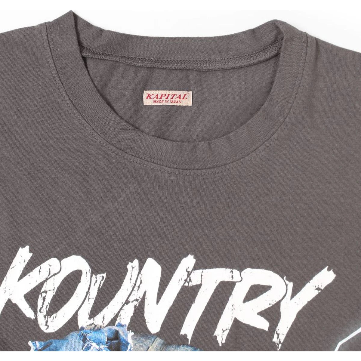 Kapital Jersey Crew Tee (Denim Face Print)