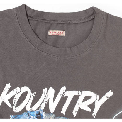 Kapital Jersey Crew Tee (Denim Face Print)