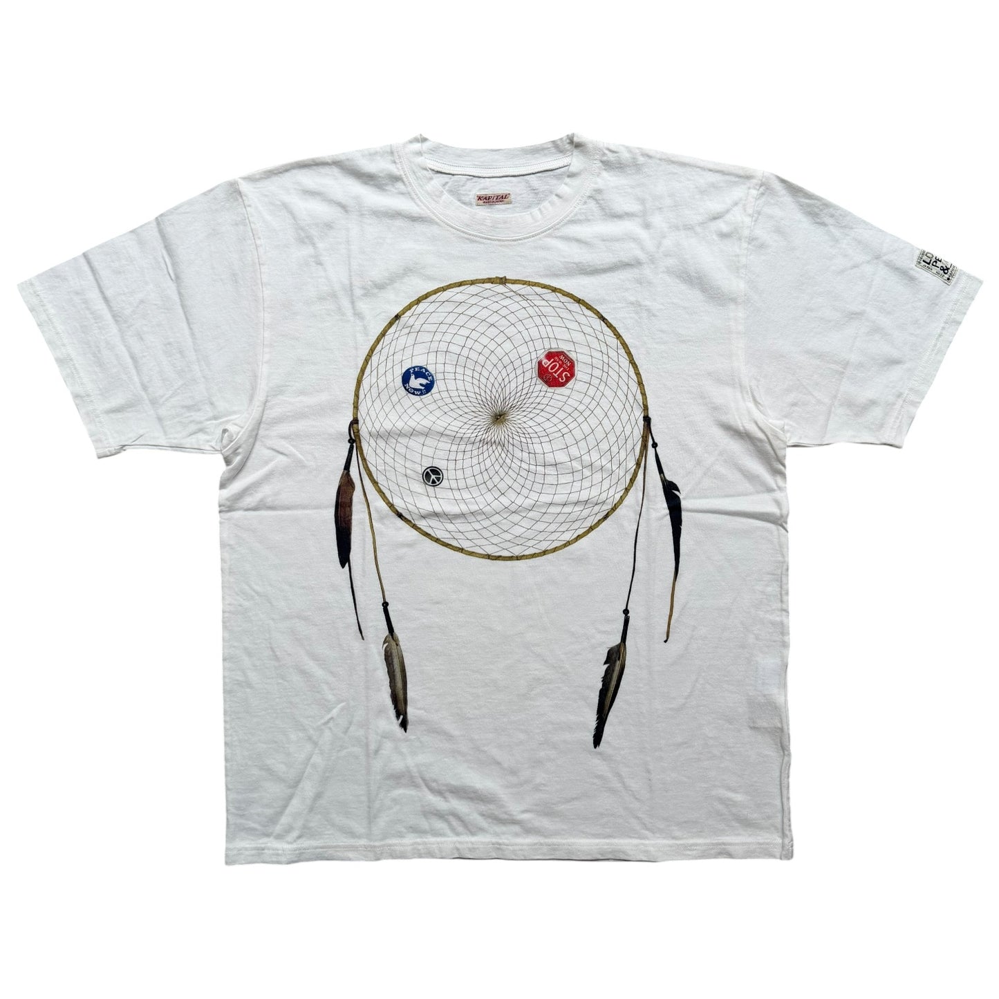 Kapital Jersey Crew Tee (Kob Web Peace Catcher 4 Feather Print)