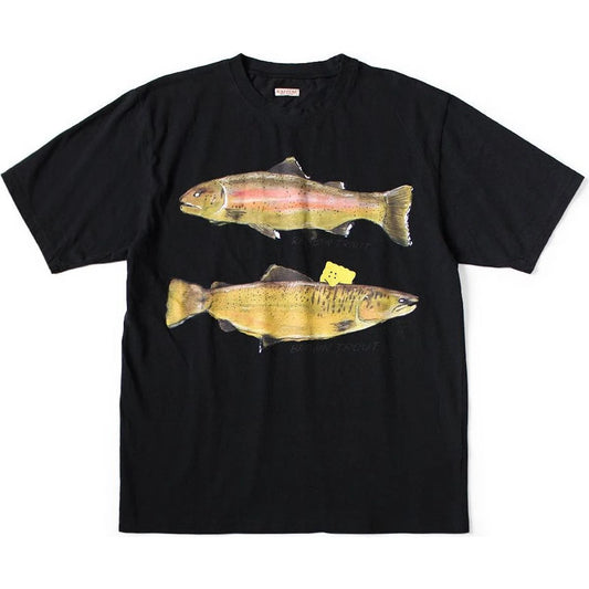 Kapital Jersey Crew T Shirt (2 Trout Peckish Rainbowy Print)