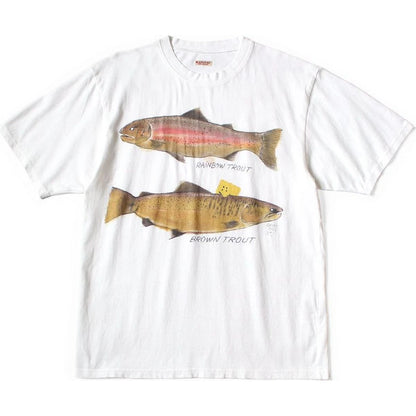 Kapital Jersey Crew T Shirt (2 Trout Peckish Rainbowy Print)