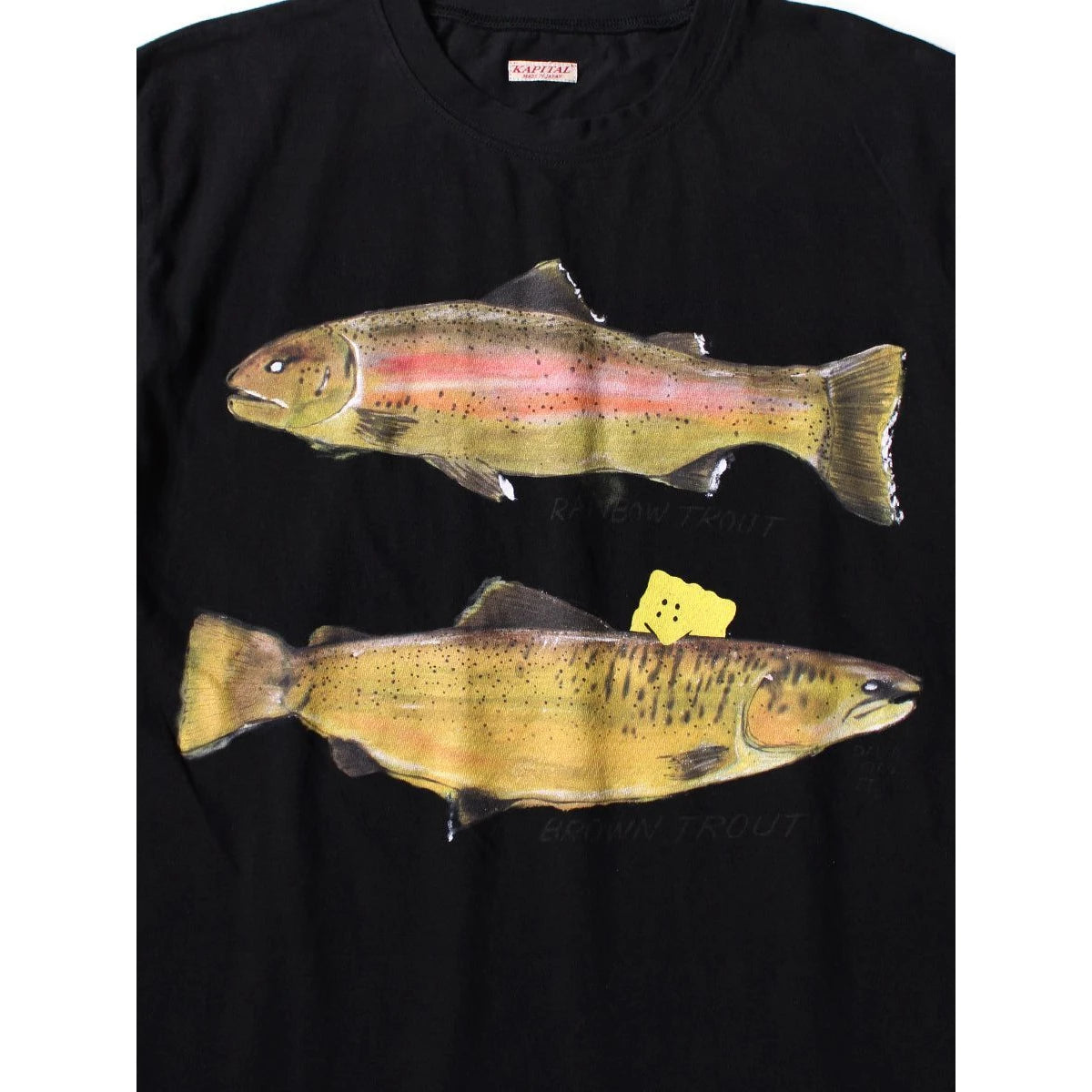 Kapital Jersey Crew T Shirt (2 Trout Peckish Rainbowy Print)