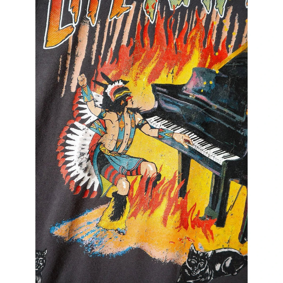 Kapital Jersey Crew T-Shirt (Burning Piano Print)