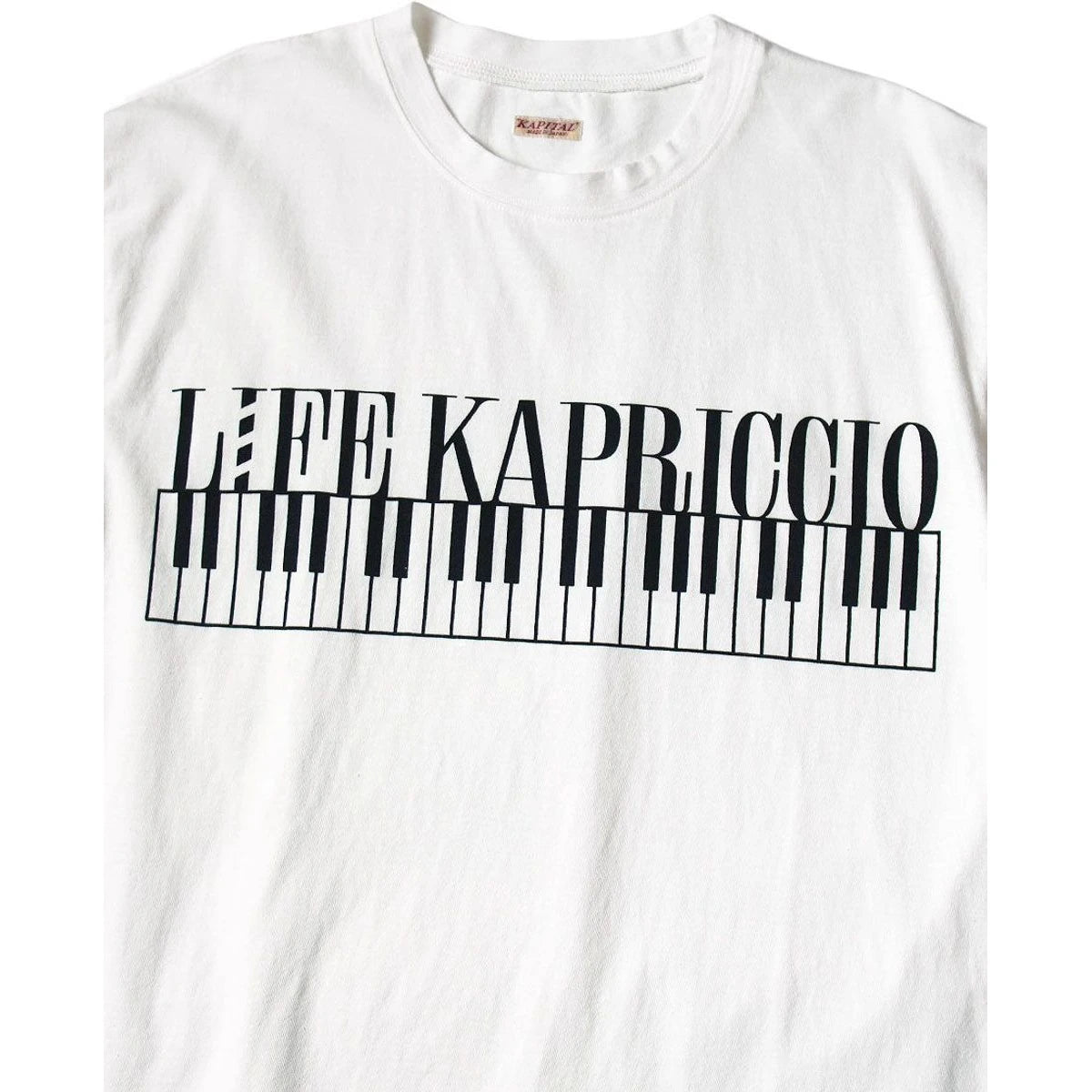 Kapital Jersey Crew T-Shirt (Life Kapriccio Piano Print)