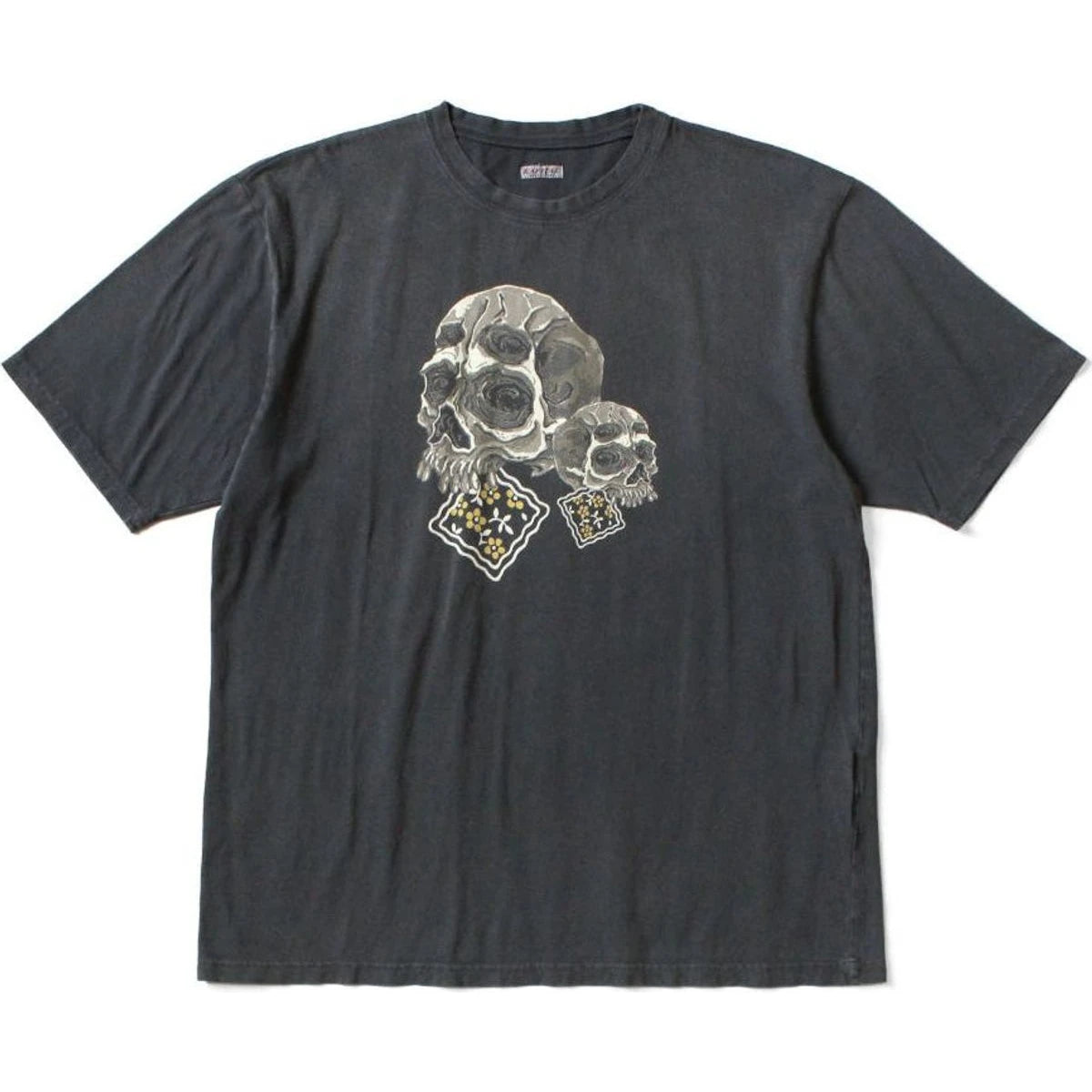 Kapital Jersey Crew T-Shirt (Peckish Rain Skull Print)