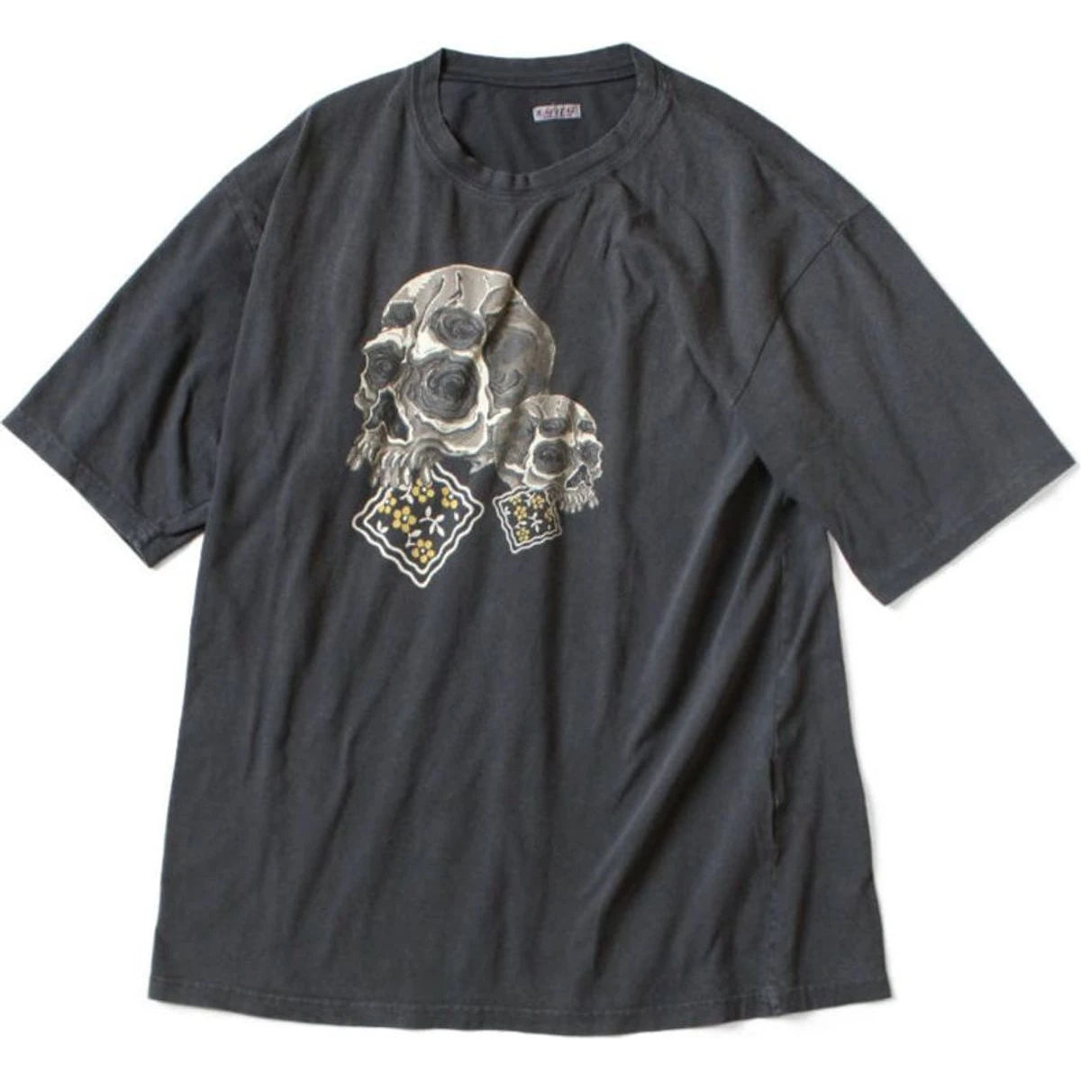 Kapital Jersey Crew T-Shirt (Peckish Rain Skull Print)