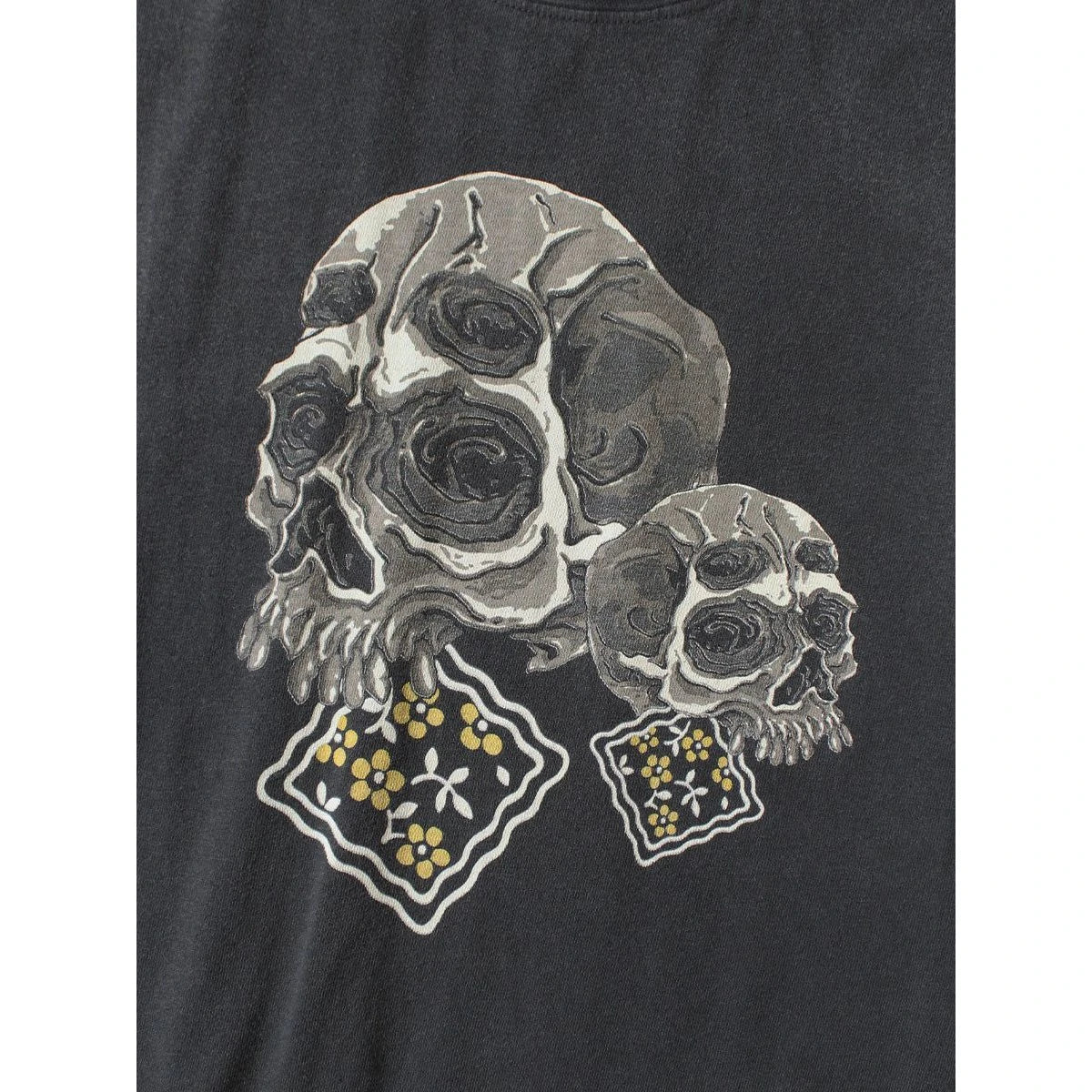 Kapital Jersey Crew T-Shirt (Peckish Rain Skull Print)