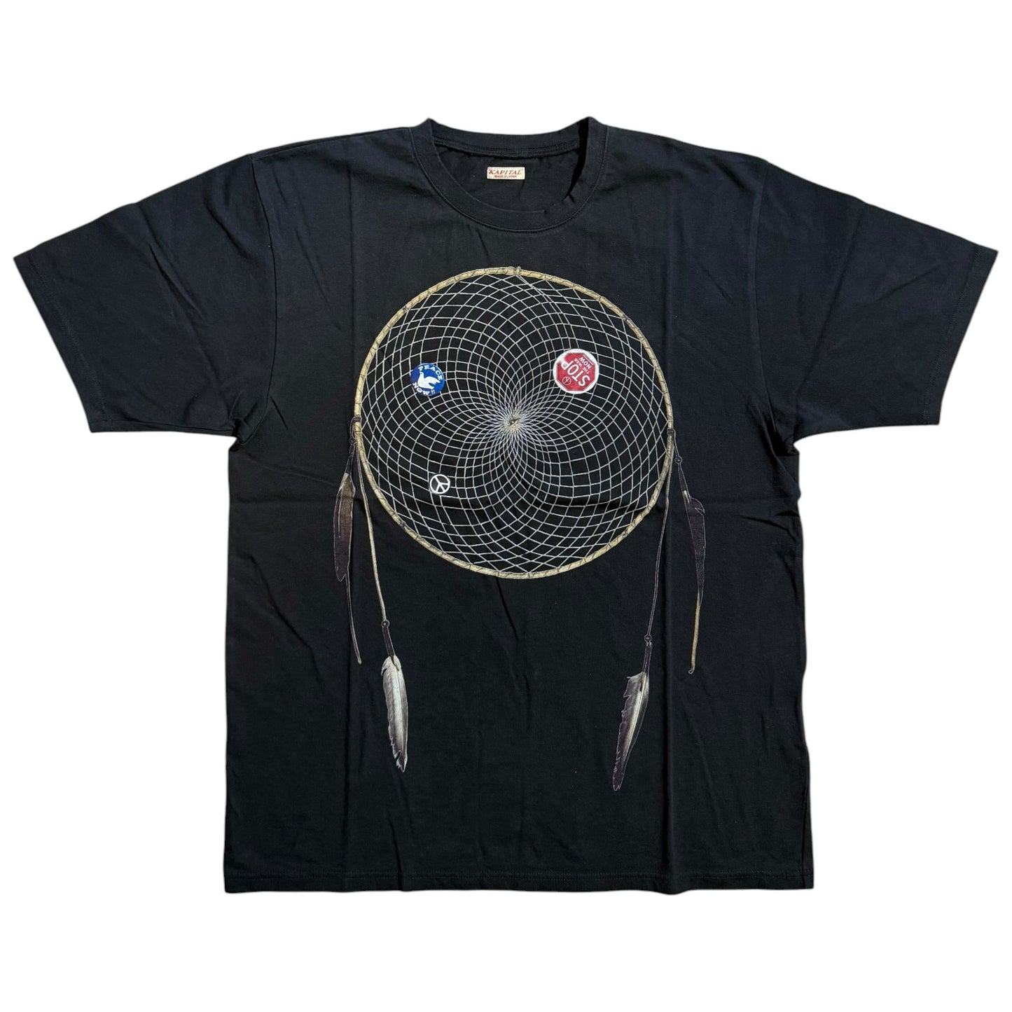 Kapital Jersey Crew Tee (Kob Web Peace Catcher 4 Feather Print)