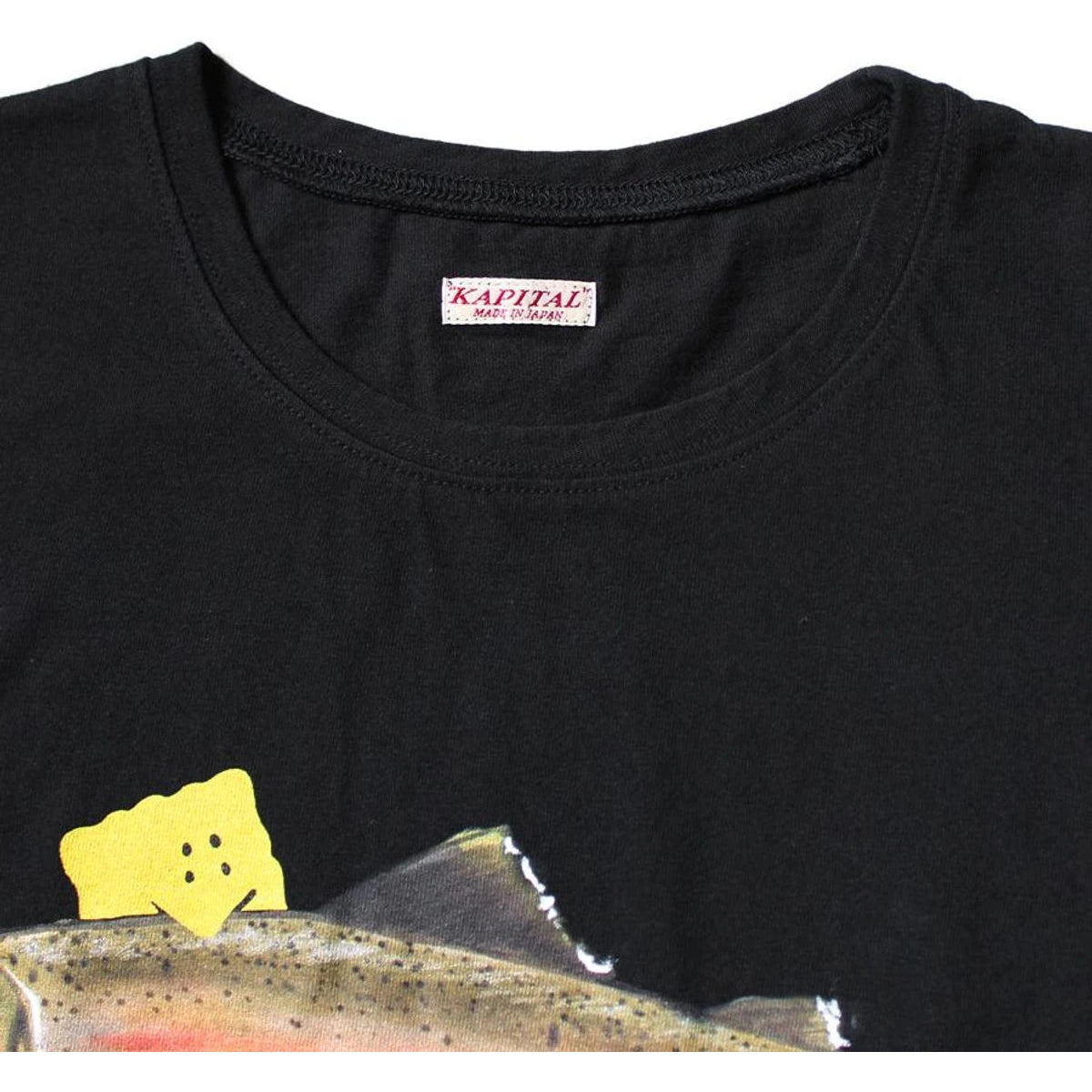 Kapital Jersey Cropped T-Shirt (1 Trout Peckish Rainbowy Print)