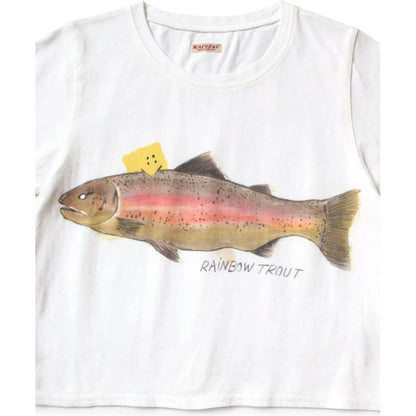 Kapital Jersey Cropped T-Shirt (1 Trout Peckish Rainbowy Print)