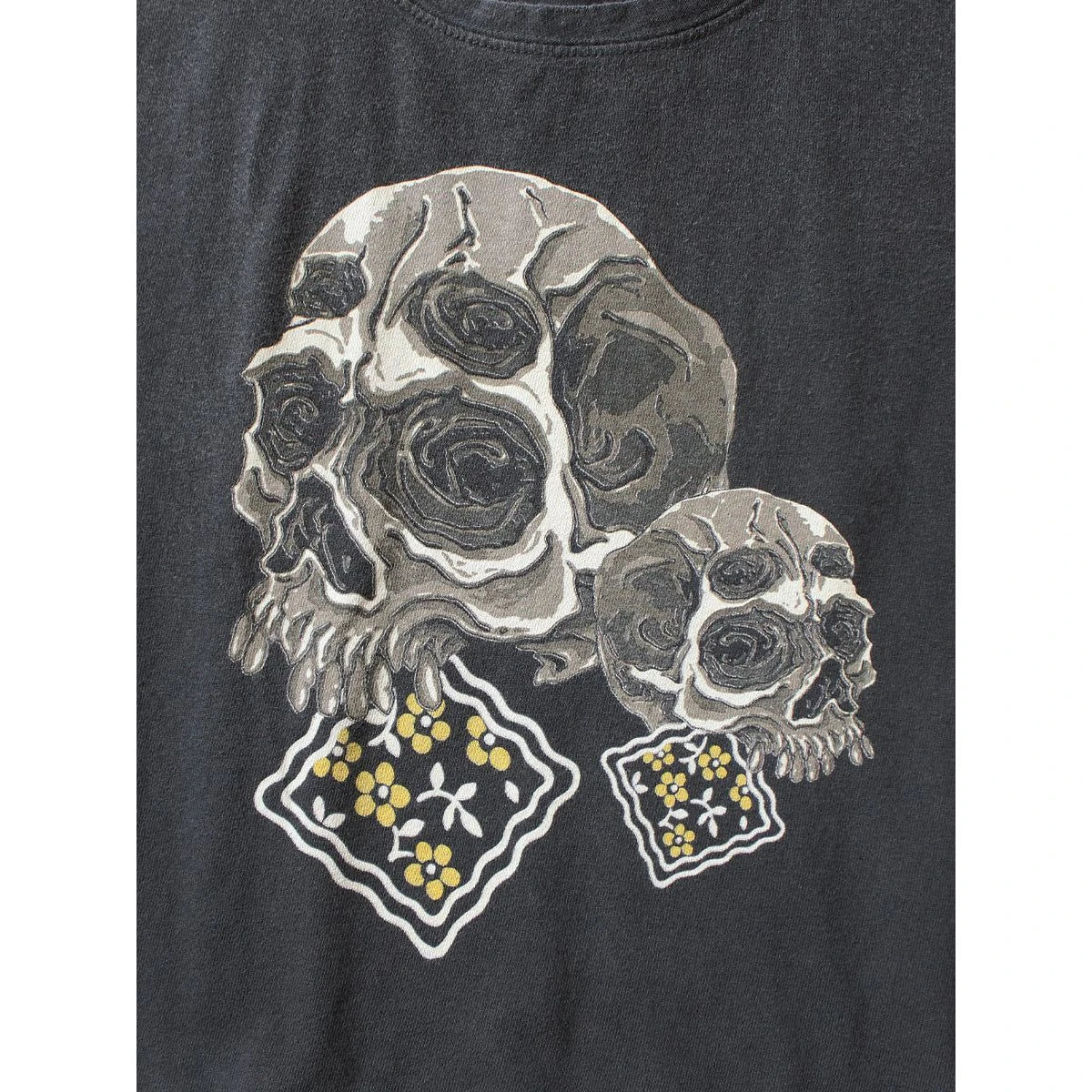 Kapital Jersey Cropped T-Shirt (Peckish Rain Skull Print)