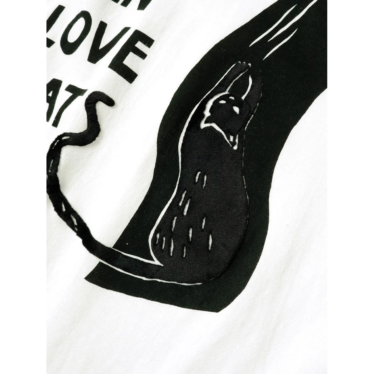 Kapital Jersey Ringer Tee (Denim Men Love Cats Scratch Print)