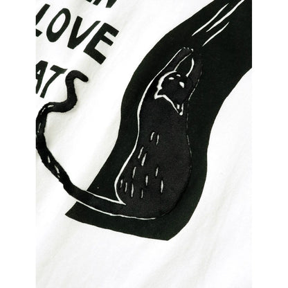 Kapital Jersey Ringer Tee (Denim Men Love Cats Scratch Print)