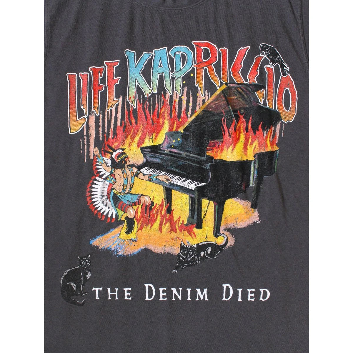 Kapital Jersey Sleeveless Big Tee (Burning Piano Print)