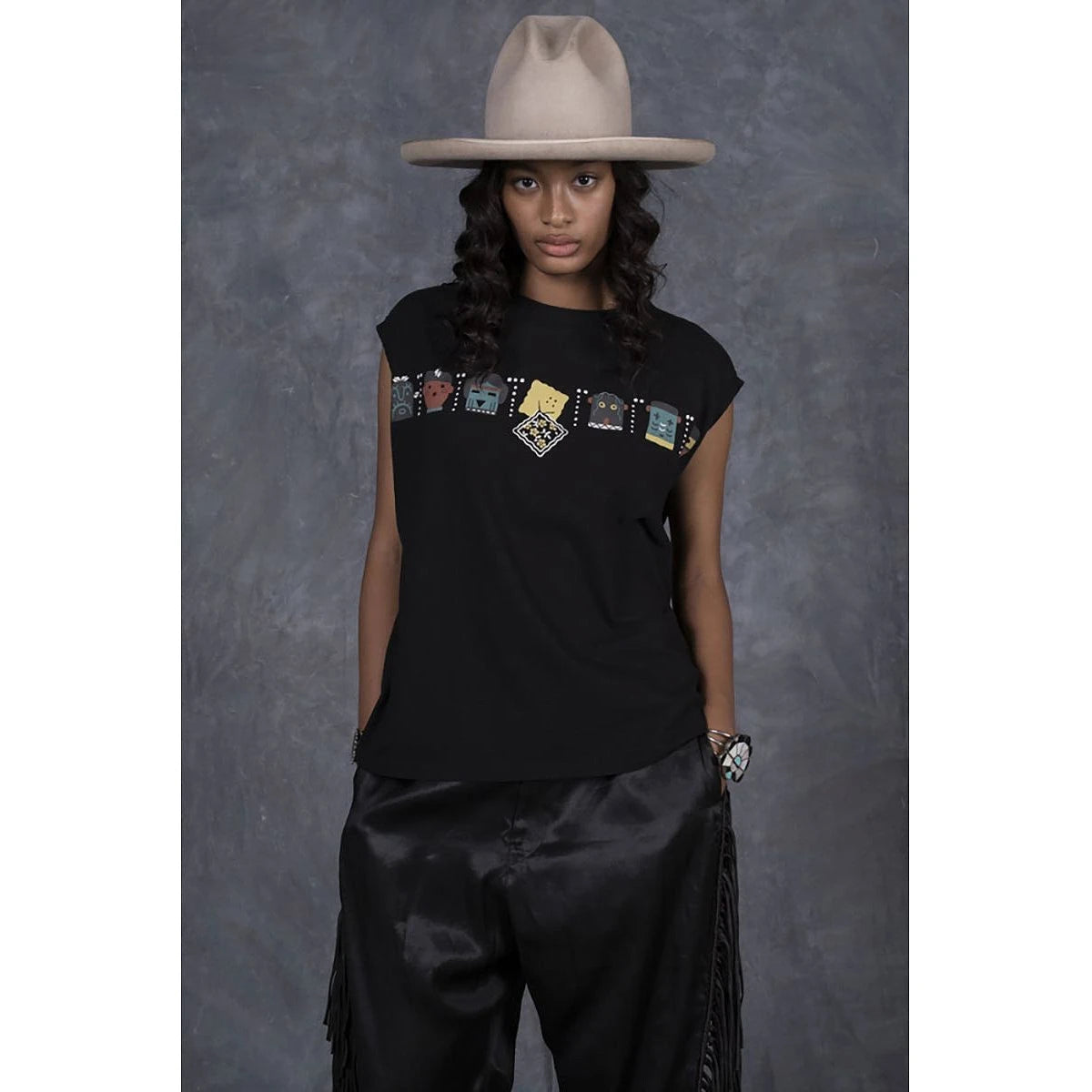 Kapital Jersey Sleeveless Big Tee (Peckish & Kachina Print)