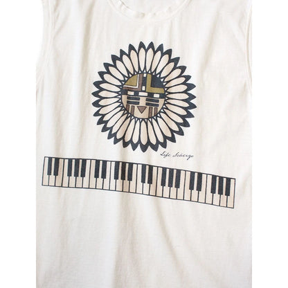 Kapital Jersey Sleeveless Big Tee (Piano & Sun Face Print)