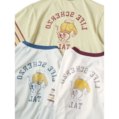 Kapital Jersey V Neck Ringer T (College Catpitalpt)