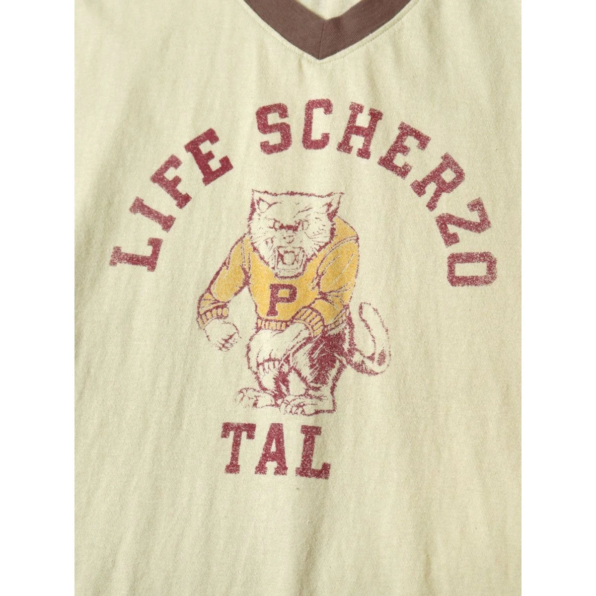 Kapital Jersey V Neck Ringer T (College Catpitalpt)