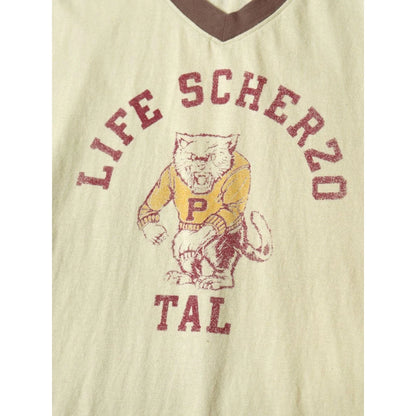 Kapital Jersey V Neck Ringer T (College Catpitalpt)