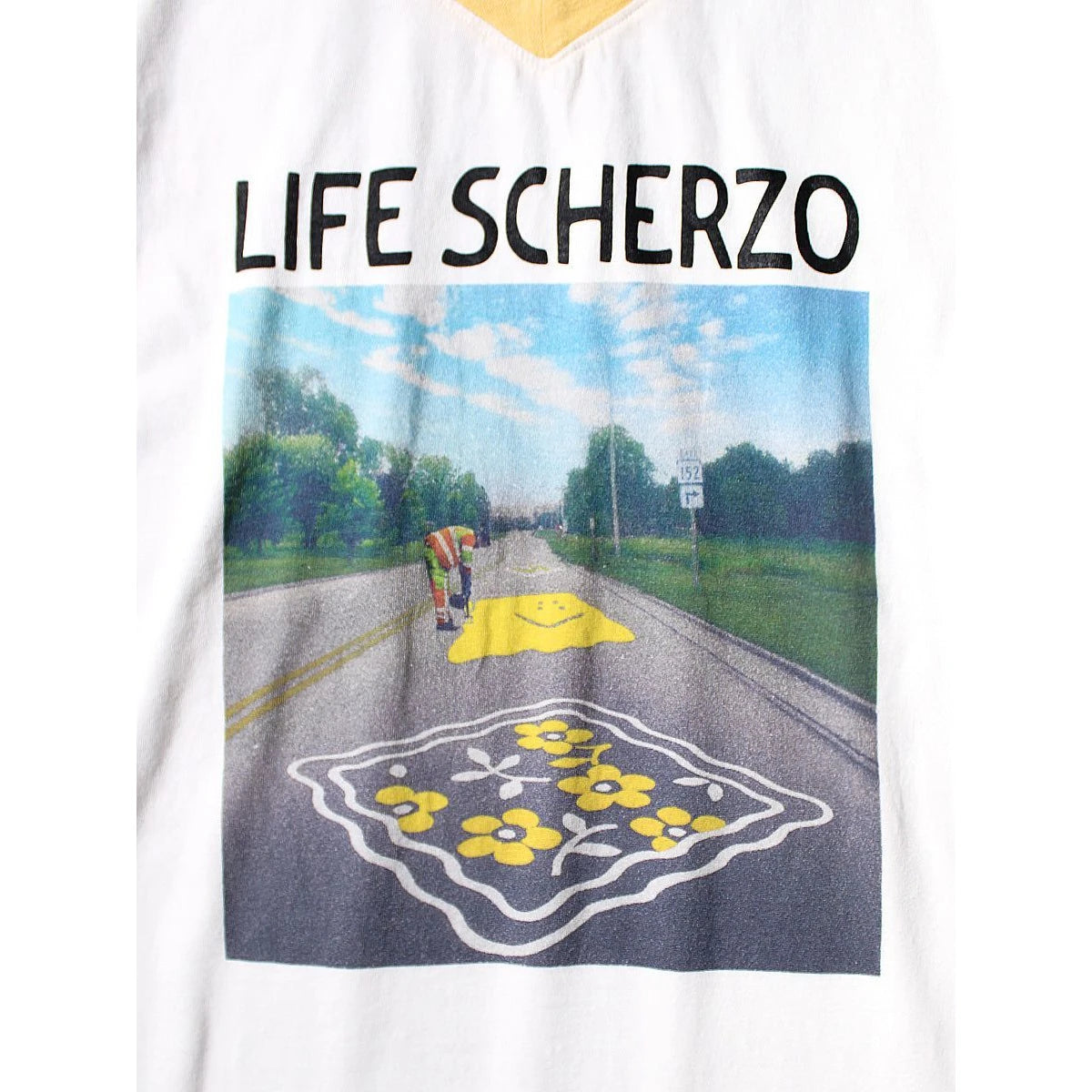 Kapital Jersey V Neck Ringer T(Life Scherzo Road Sign Painterpt)
