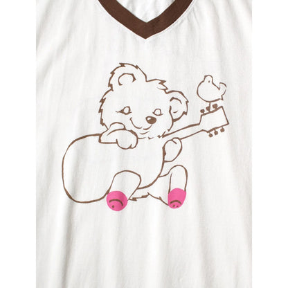 Kapital Jersey V Neck Ringer T (Little Bear Harmony Pt)
