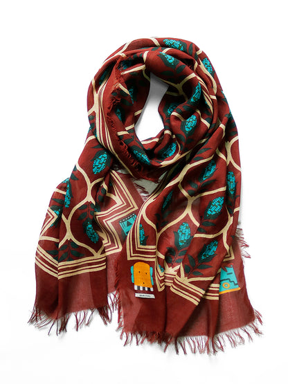 Kapital Rayon Disco Arabesque Pattern Stole