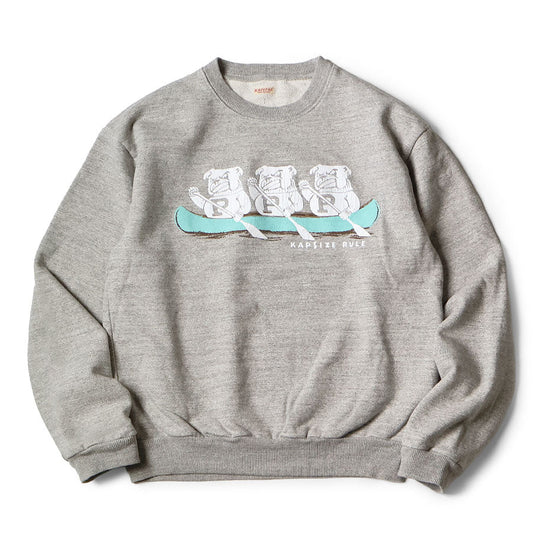 Kapital Top Fleece Crew Sweatshirt (`P`Bulldog Print)