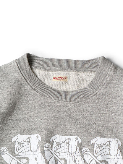 Kapital Top Fleece Crew Sweatshirt (`P`Bulldog Print)
