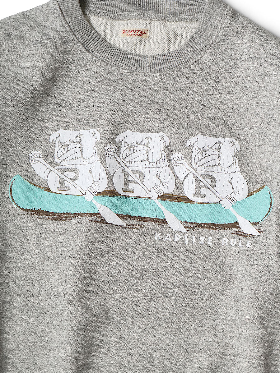 Kapital Top Fleece Crew Sweatshirt (`P`Bulldog Print)