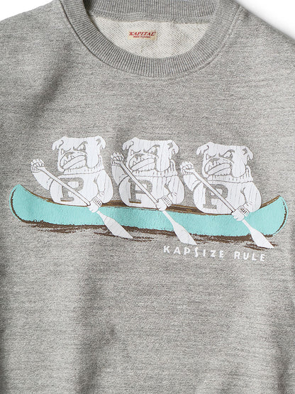 Kapital Top Fleece Crew Sweatshirt (`P`Bulldog Print)