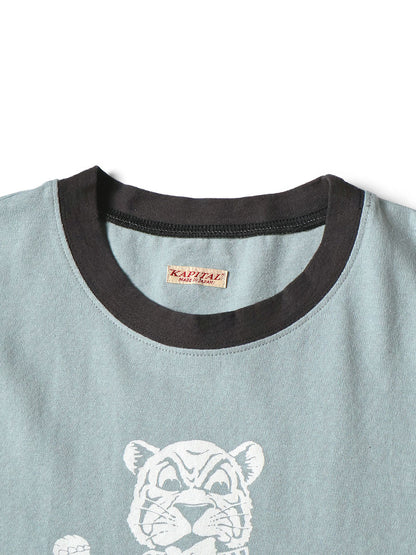 Kapital Jersey Ringer Tee (`T` Tiger Print)
