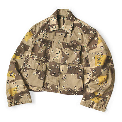 Kapital Cotton Herringbone Peckish Chocolate Chip Camo Army Jacket (Short)
