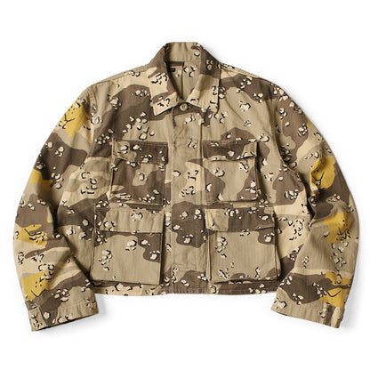 Kapital Cotton Herringbone Peckish Chocolate Chip Camo Army Jacket (Short)