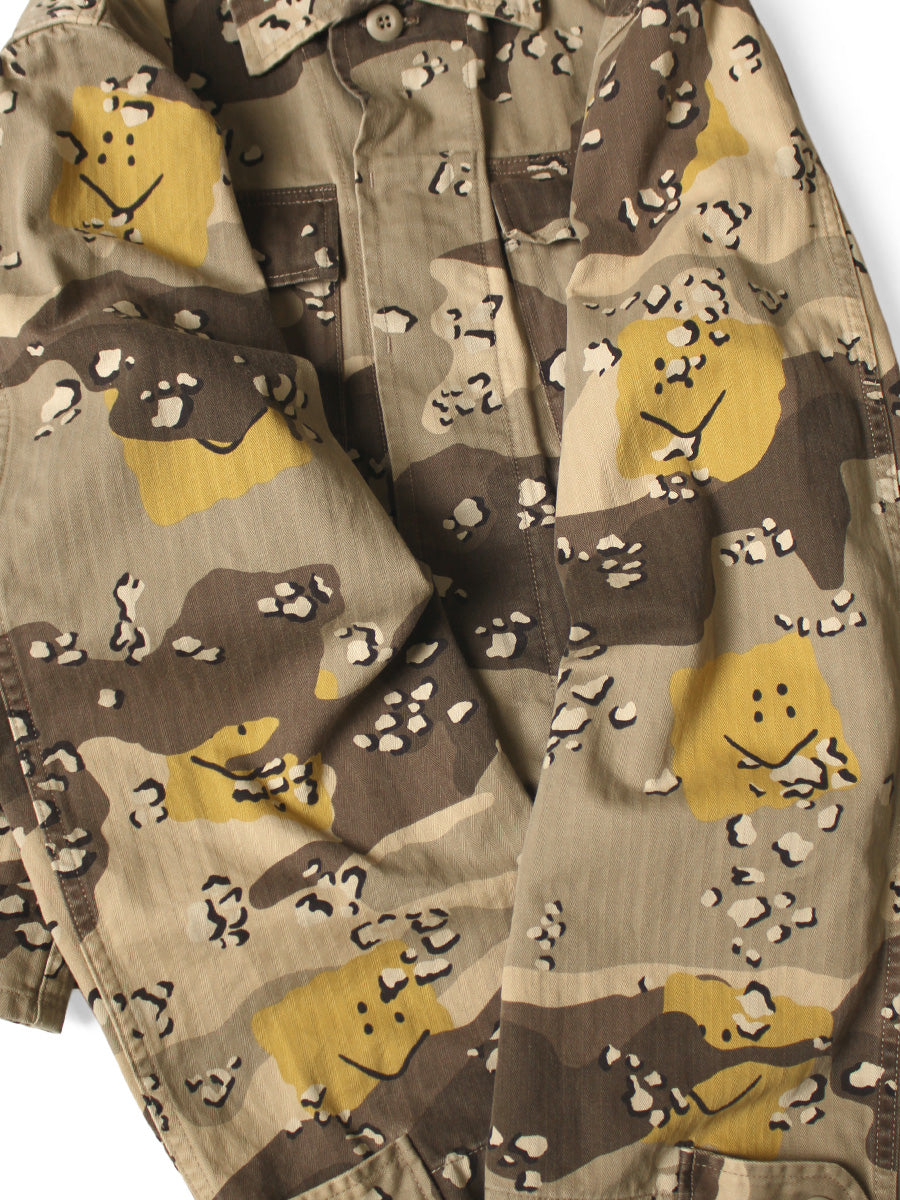 Kapital Cotton Herringbone Peckish Chocolate Chip Camo Army Jacket (Short)