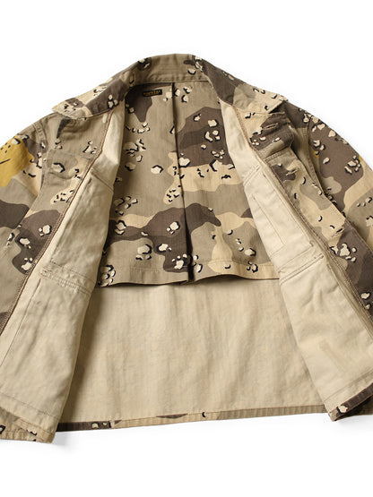 Kapital Cotton Herringbone Peckish Chocolate Chip Camo Army Jacket (Short)