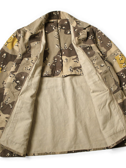 Kapital Cotton Herringbone Peckish Chocolate Chip Camo Army Jacket