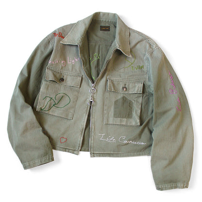 Kapital Herringbone Hunter Drizzler Jacket (Memorial Embroidery Model)