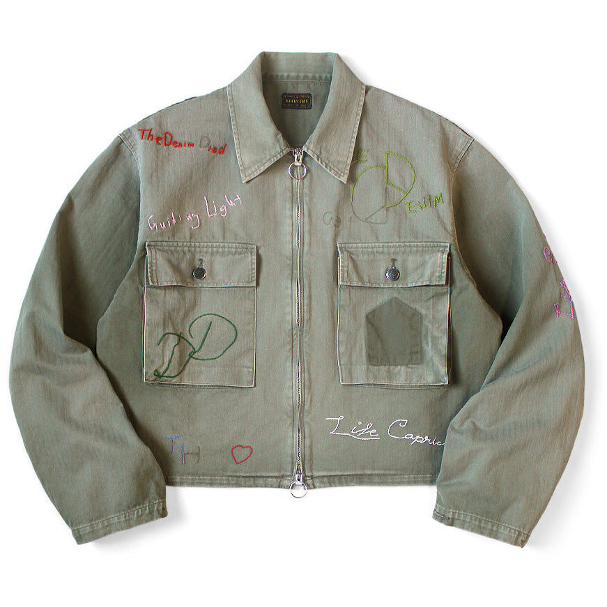 Kapital Herringbone Hunter Drizzler Jacket (Memorial Embroidery Model)