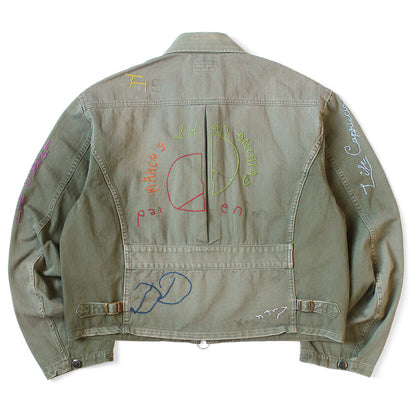 Kapital Herringbone Hunter Drizzler Jacket (Memorial Embroidery Model)